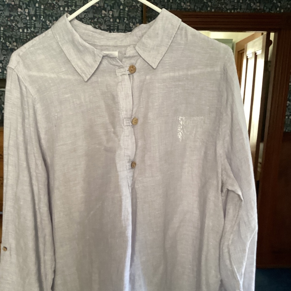 SALE! Sigrid Olsen linen pale lavender shirt, size XL, worn a few times